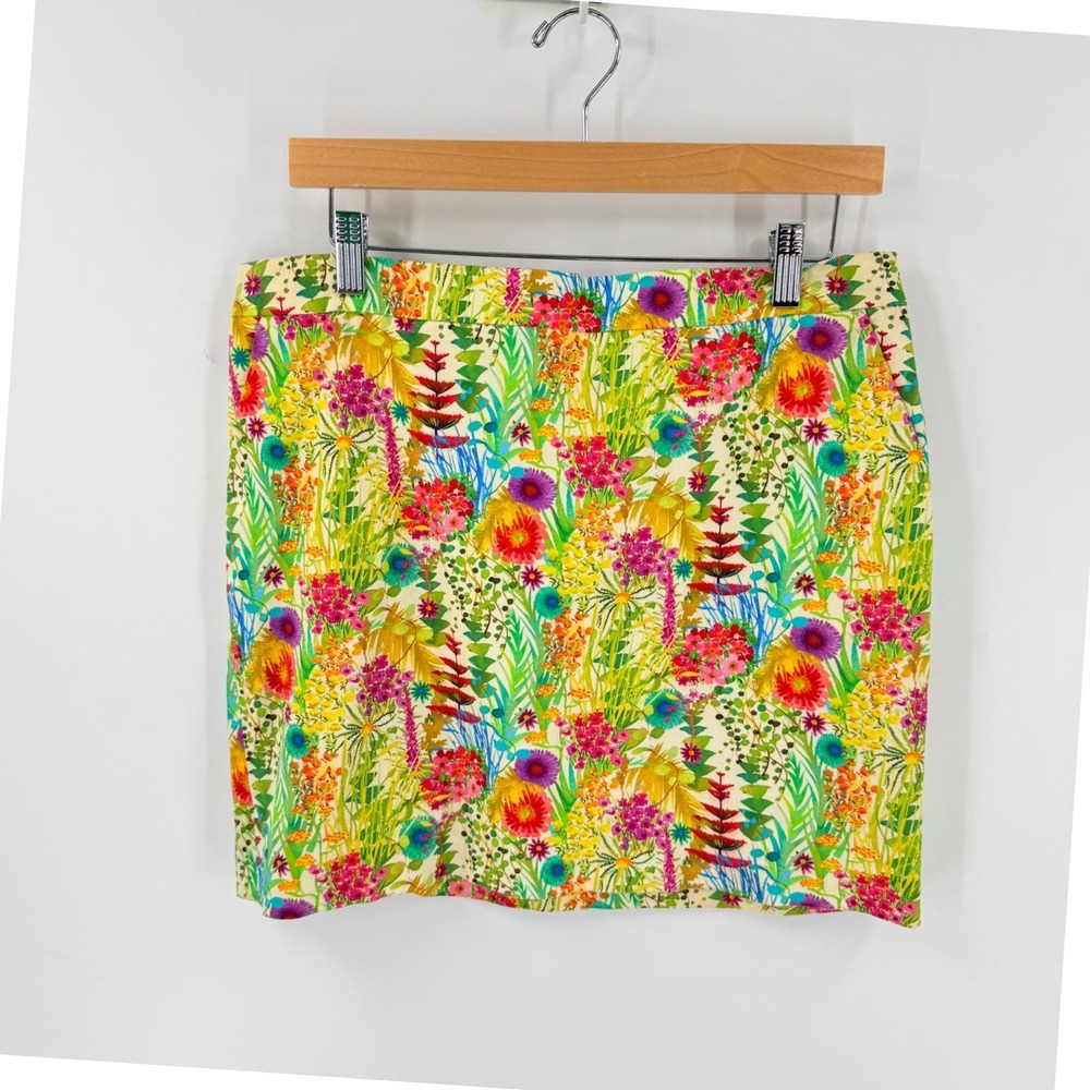 J. Crew Liberty Art Fabrics Floral Mini Skirt Yellow 8 Floral Cotton‎ Summer